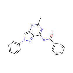 Cc1nc(NC(=O)c2ccccc2)c2nn(-c3ccccc3)cc2n1 ZINC000095585636