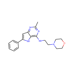 Cc1nc(NCCN2CCOCC2)c2[nH]c(-c3ccccc3)cc2n1 ZINC000013835022