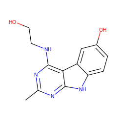 Cc1nc(NCCO)c2c(n1)[nH]c1ccc(O)cc12 ZINC000221387520