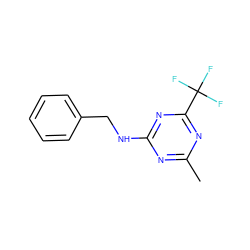 Cc1nc(NCc2ccccc2)nc(C(F)(F)F)n1 ZINC000103285239