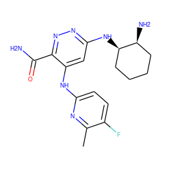 Cc1nc(Nc2cc(N[C@@H]3CCCC[C@@H]3N)nnc2C(N)=O)ccc1F ZINC000169308320