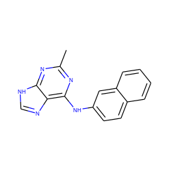 Cc1nc(Nc2ccc3ccccc3c2)c2nc[nH]c2n1 ZINC000095554179