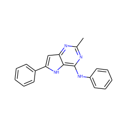 Cc1nc(Nc2ccccc2)c2[nH]c(-c3ccccc3)cc2n1 ZINC000013835015