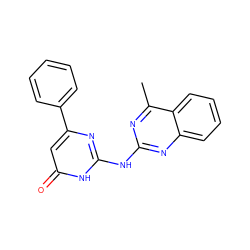 Cc1nc(Nc2nc(-c3ccccc3)cc(=O)[nH]2)nc2ccccc12 ZINC000018203893