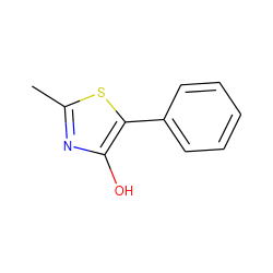 Cc1nc(O)c(-c2ccccc2)s1 ZINC000000546876