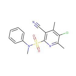 Cc1nc(S(=O)(=O)N(C)c2ccccc2)c(C#N)c(C)c1Cl ZINC000000118980