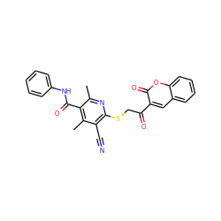 Cc1nc(SCC(=O)c2cc3ccccc3oc2=O)c(C#N)c(C)c1C(=O)Nc1ccccc1 ZINC000000716405