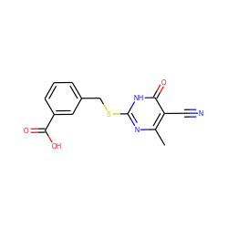 Cc1nc(SCc2cccc(C(=O)O)c2)[nH]c(=O)c1C#N ZINC001772656187