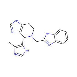 Cc1nc[nH]c1[C@@H]1c2nc[nH]c2CCN1Cc1nc2ccccc2[nH]1 ZINC000067674809