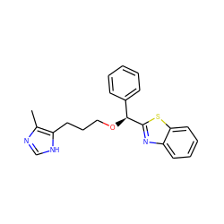 Cc1nc[nH]c1CCCO[C@@H](c1ccccc1)c1nc2ccccc2s1 ZINC001772651684