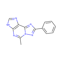 Cc1nc2[nH]cnc2c2nc(-c3ccccc3)nn12 ZINC000013475502