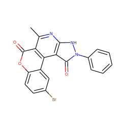 Cc1nc2[nH]n(-c3ccccc3)c(=O)c2c2c1c(=O)oc1ccc(Br)cc12 ZINC000020085954