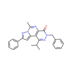 Cc1nc2c(=O)n(Cc3ccccc3)nc(C(C)C)c2c2cc(-c3ccccc3)nn12 ZINC000036242946