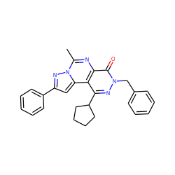 Cc1nc2c(=O)n(Cc3ccccc3)nc(C3CCCC3)c2c2cc(-c3ccccc3)nn12 ZINC000036476691