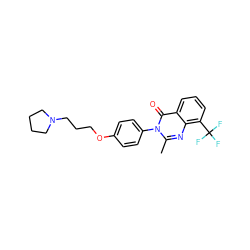 Cc1nc2c(C(F)(F)F)cccc2c(=O)n1-c1ccc(OCCCN2CCCC2)cc1 ZINC000040414052