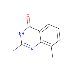 Cc1nc2c(C)cccc2c(=O)[nH]1 ZINC000000020442