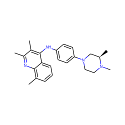 Cc1nc2c(C)cccc2c(Nc2ccc(N3CCN(C)[C@H](C)C3)cc2)c1C ZINC000052961981