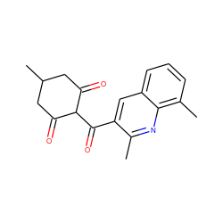 Cc1nc2c(C)cccc2cc1C(=O)C1C(=O)CC(C)CC1=O ZINC001772601749