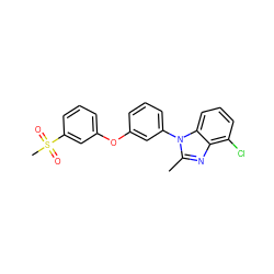 Cc1nc2c(Cl)cccc2n1-c1cccc(Oc2cccc(S(C)(=O)=O)c2)c1 ZINC000045353048