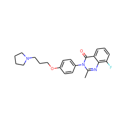 Cc1nc2c(F)cccc2c(=O)n1-c1ccc(OCCCN2CCCC2)cc1 ZINC000040915958