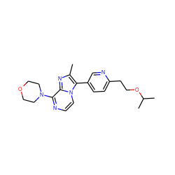 Cc1nc2c(N3CCOCC3)nccn2c1-c1ccc(CCOC(C)C)nc1 ZINC000147209298