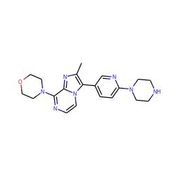 Cc1nc2c(N3CCOCC3)nccn2c1-c1ccc(N2CCNCC2)nc1 ZINC000148078071