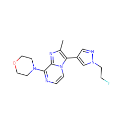 Cc1nc2c(N3CCOCC3)nccn2c1-c1cnn(CCF)c1 ZINC000169333453