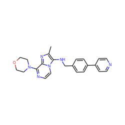 Cc1nc2c(N3CCOCC3)nccn2c1NCc1ccc(-c2ccncc2)cc1 ZINC001772631975