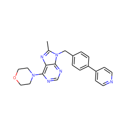 Cc1nc2c(N3CCOCC3)ncnc2n1Cc1ccc(-c2ccncc2)cc1 ZINC001772617112