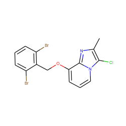 Cc1nc2c(OCc3c(Br)cccc3Br)cccn2c1Cl ZINC000013778245