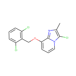 Cc1nc2c(OCc3c(Cl)cccc3Cl)cccn2c1Cl ZINC000013778240