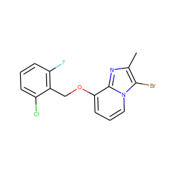 Cc1nc2c(OCc3c(F)cccc3Cl)cccn2c1Br ZINC000013778250