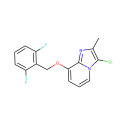 Cc1nc2c(OCc3c(F)cccc3F)cccn2c1Cl ZINC000013778247