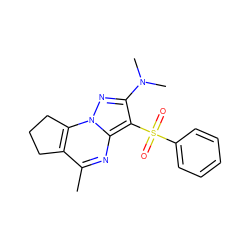 Cc1nc2c(S(=O)(=O)c3ccccc3)c(N(C)C)nn2c2c1CCC2 ZINC000049785278