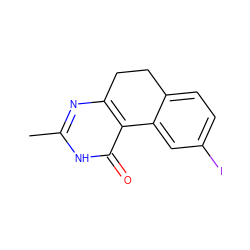 Cc1nc2c(c(=O)[nH]1)-c1cc(I)ccc1CC2 ZINC000013832473