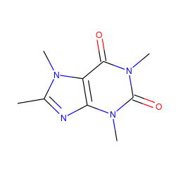 Cc1nc2c(c(=O)n(C)c(=O)n2C)n1C ZINC000013209709