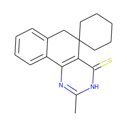 Cc1nc2c(c(=S)[nH]1)C1(CCCCC1)Cc1ccccc1-2 ZINC000013143390