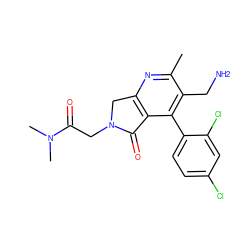 Cc1nc2c(c(-c3ccc(Cl)cc3Cl)c1CN)C(=O)N(CC(=O)N(C)C)C2 ZINC000034805020