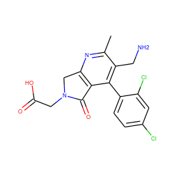 Cc1nc2c(c(-c3ccc(Cl)cc3Cl)c1CN)C(=O)N(CC(=O)O)C2 ZINC000096285852