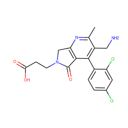 Cc1nc2c(c(-c3ccc(Cl)cc3Cl)c1CN)C(=O)N(CCC(=O)O)C2 ZINC000034804771