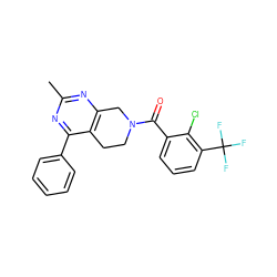 Cc1nc2c(c(-c3ccccc3)n1)CCN(C(=O)c1cccc(C(F)(F)F)c1Cl)C2 ZINC000219451738