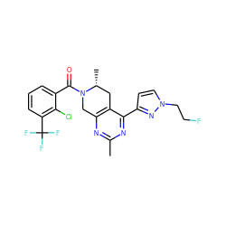 Cc1nc2c(c(-c3ccn(CCF)n3)n1)C[C@@H](C)N(C(=O)c1cccc(C(F)(F)F)c1Cl)C2 ZINC000225944860