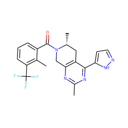 Cc1nc2c(c(-c3ccn[nH]3)n1)C[C@@H](C)N(C(=O)c1cccc(C(F)(F)F)c1C)C2 ZINC000219540046