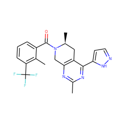 Cc1nc2c(c(-c3ccn[nH]3)n1)C[C@H](C)N(C(=O)c1cccc(C(F)(F)F)c1C)C2 ZINC000219539964