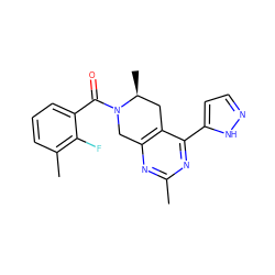 Cc1nc2c(c(-c3ccn[nH]3)n1)C[C@H](C)N(C(=O)c1cccc(C)c1F)C2 ZINC000225939987