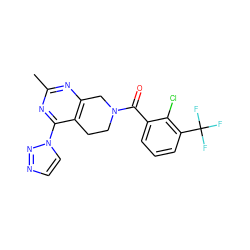 Cc1nc2c(c(-n3ccnn3)n1)CCN(C(=O)c1cccc(C(F)(F)F)c1Cl)C2 ZINC000219481439