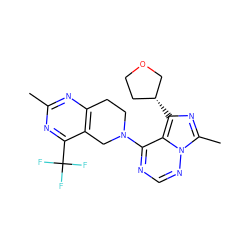 Cc1nc2c(c(C(F)(F)F)n1)CN(c1ncnn3c(C)nc([C@@H]4CCOC4)c13)CC2 ZINC000169711718