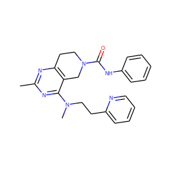 Cc1nc2c(c(N(C)CCc3ccccn3)n1)CN(C(=O)Nc1ccccc1)CC2 ZINC000095560511