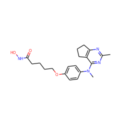 Cc1nc2c(c(N(C)c3ccc(OCCCCC(=O)NO)cc3)n1)CCC2 ZINC000653720644