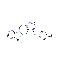 Cc1nc2c(c(Nc3ccc(C(C)(C)C)cc3)n1)CCN(c1ncccc1C(F)(F)F)CC2 ZINC000147123055